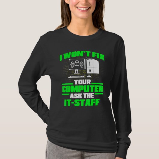 Fix Computer Ask It Staff Cyber Warrior & Security T-shirt (Voorkant)