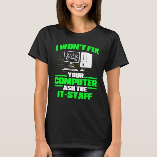 Fix Computer Ask It Staff Cyber Warrior & Security T-shirt (Voorkant)