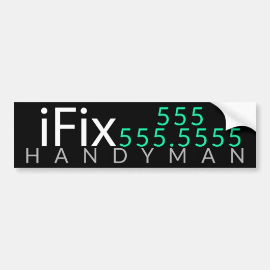 Fix. Handyman. Reparatie Bedrijf Promotie Bumpersticker (Voorkant)