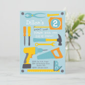 Fix-it Crew Verjaardagsfeestje Uitnodiging (Staand voorkant)