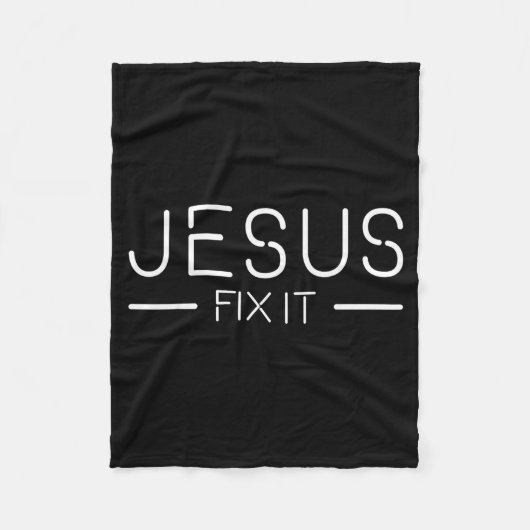 Fix It Jesus Funny Christian Fashion Fleece Deken (Voorkant)
