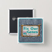 FIX ONZE GENEN VIERKANTE BUTTON 5,1 CM (Voorkant /achterkant)