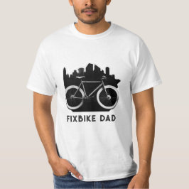 Fixbike Pa. Zwarte fiets voor vaders. Fietserrider T-shirt