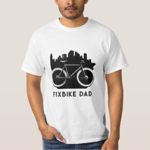 Fixbike Pa. Zwarte fiets voor vaders. Fietserrider T-shirt