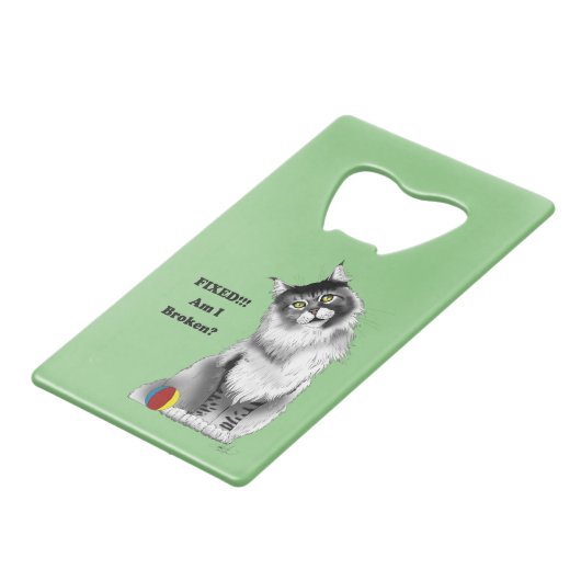 Fixed Kitty Creditkaart Flessenopener (Voorkant Gekanteld)