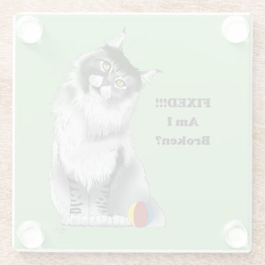 Fixed Kitty Glazen Onderzetter (Achterkant)