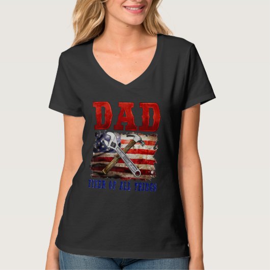 Fixer Of All Things  Handyman Mechanic Dad USA Fla T-shirt (Voorkant)