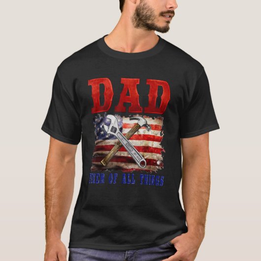 Fixer Of All Things  Handyman Mechanic Dad USA Fla T-shirt (Voorkant)