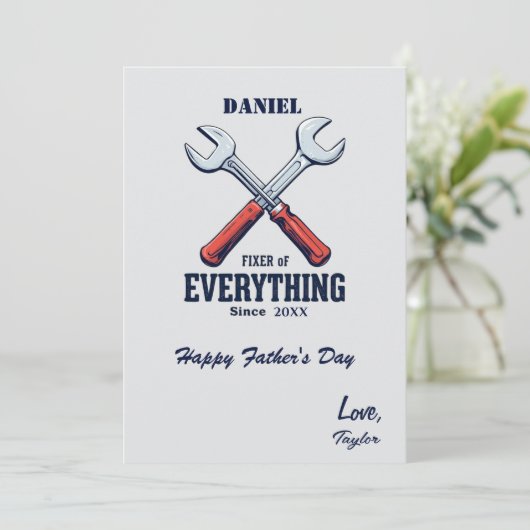 Fixer van alles sindsdien | Aangepaste Vaderdag Kaart (Staand voorkant)