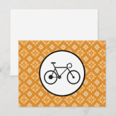 Fixie Bike Fixed Gear Bicycle op Oranje patroon Briefkaart (Voorkant / Achterkant)