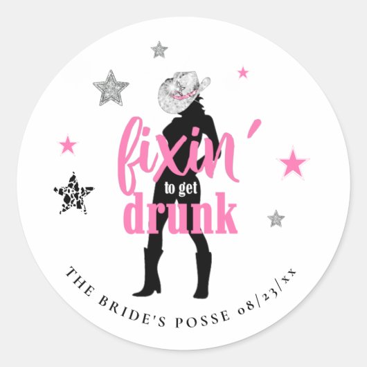 Fixin' The Posse Disco Bachelorette ID925 Ronde Sticker (Voorkant)
