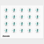 Fixin' The Posse Disco Bachelorette Teal ID925 Ronde Sticker (Vel)