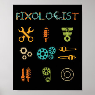 Fixoloog  Handyman Gift Mechanical Tool Poster