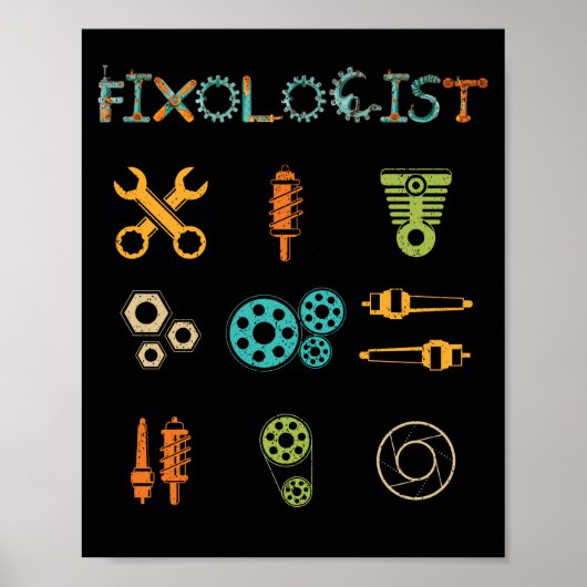 Fixoloog  Handyman Gift Mechanical Tool Poster (Voorkant)