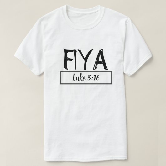 Fiya-wit en zwart t-shirt (Design voorkant)