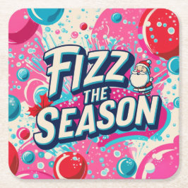 Fizz the Season Playful Christmas Coaster Kartonnen Onderzetters