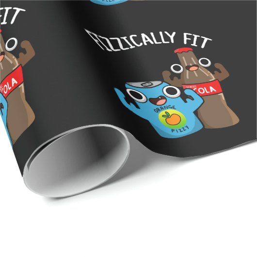Fizzic Fit Funny Fizzy Cola Pun Dark BG Cadeaupapier (Rol Hoek)