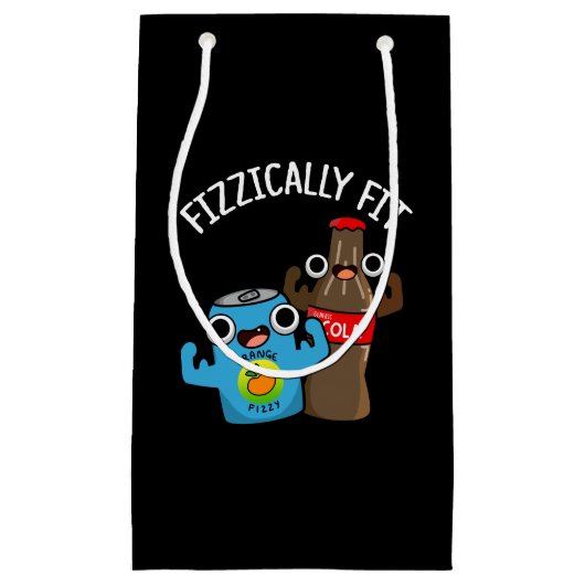 Fizzic Fit Funny Fizzy Cola Pun Dark BG Klein Cadeauzakje (Voorkant)