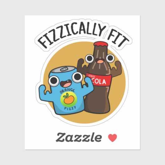 Fizzic Fit Funny Fizzy Cola Pun Sticker (Vel)