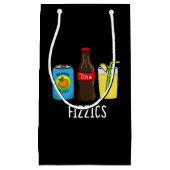 Fizzics Funny Fizzy Cola Drink Pun Dark BG Klein Cadeauzakje (Voorkant)