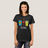 Fizzics Funny Fizzy Cola Drink Pun Dark BG T-shirt (Voorkant volledig)