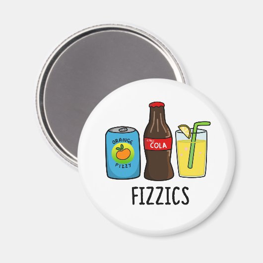 Fizzics Funny Fizzy Cola Drink Pun Magneet (Voorkant / Achterkant)
