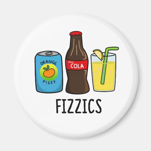 Fizzics Funny Fizzy Cola Drink Pun Magneet (Voorkant)