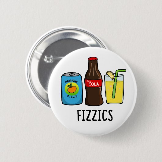Fizzics Funny Fizzy Cola Drink Pun Ronde Button 5,7 Cm (Voorkant /achterkant)