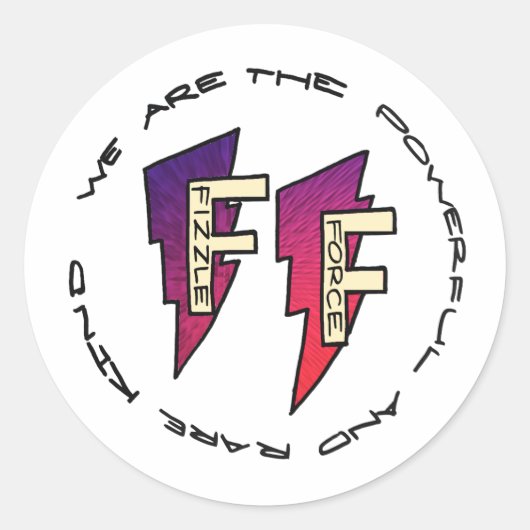 Fizzle Force Logo Ronde Sticker (Voorkant)