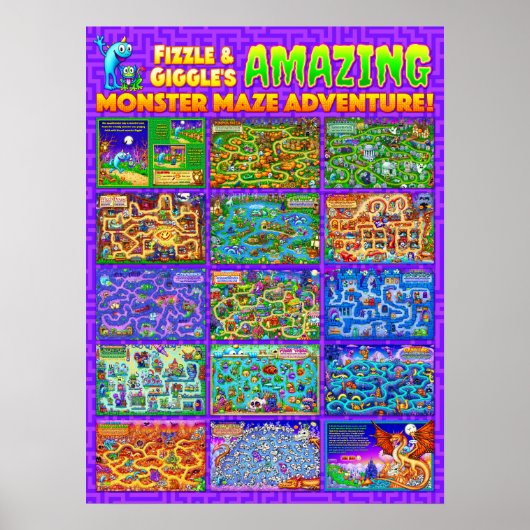 Fizzle & Giggle's Amazing Monster Maze Poster (Voorkant)