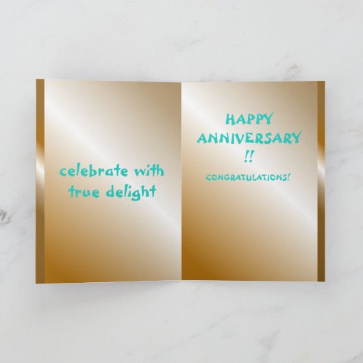 Fizzle & pop glanzend gouden wijnglazen Jubileum Feestdagen Kaart (Binnen)