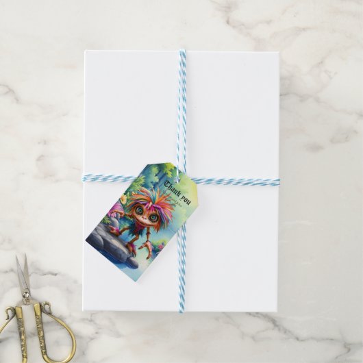 Fizzwiggle de Regenboog Schelmenstreek Sprite. Cadeaulabel (Met Touw)