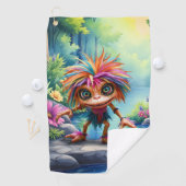 Fizzwiggle de Regenboog Schelmenstreek Sprite. Golfhanddoek (Insitu)