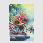 Fizzwiggle de Regenboog Schelmenstreek Sprite. Golfhanddoek (Voorkant)