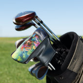 Fizzwiggle de Regenboog Schelmenstreek Sprite. Golfheadcover (Insitu)