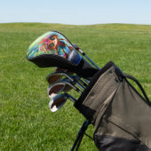 Fizzwiggle de Regenboog Schelmenstreek Sprite. Golfheadcover (Insitu)