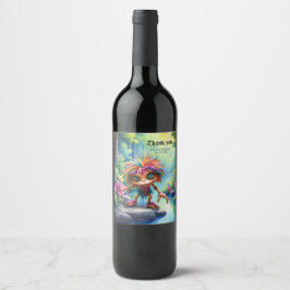 Fizzwiggle de Regenboog Schelmenstreek Sprite. Wijn Etiket