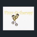 Fizzy-o-therapie Briefkaart<br><div class="desc">Gedekte champagnebril met de belletjes die een boodschap voor iedereen vormen - alleen wat de Doctor heeft besteld!</div>