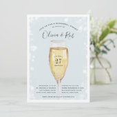 Fizzy Pop | Champagne Glass Rehearsal Dinner Kaart (Staand voorkant)