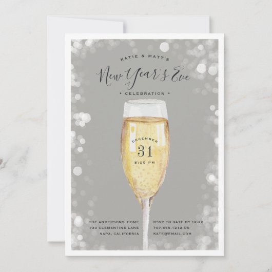 Fizzy Pop | Uitnodiging Eve-partij nieuwjaar (Voorkant)