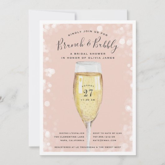 Fizzy Pop | Uitnodiging Vrijgezellenfeest Brunch (Voorkant)