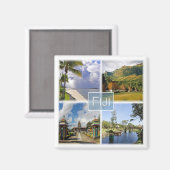 FJ003 FIJI, Mosaic, Oceania, Fridge Magneet (Voorkant / Achterkant)