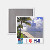 FJ007 FIJI I Love, Oceania, Fridge Magneet (Voorkant / Achterkant)