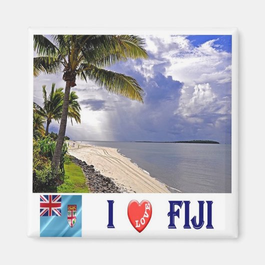FJ007 FIJI I Love, Oceania, Fridge Magneet (Voorkant)