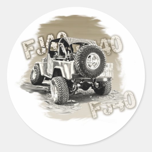 FJ40 RONDE STICKER (Voorkant)