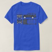 FJ60 Land Cruiser Blueprint T-shirt (Design voorkant)