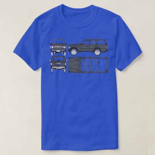 FJ60 Land Cruiser Blueprint T-shirt (Design voorkant)