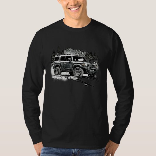 FJ Cruiser Adventure Driving on Snow Covered Rocky T-shirt (Voorkant)