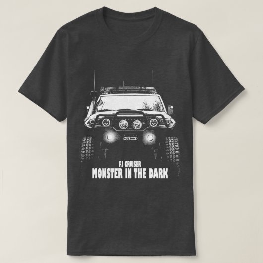FJ Cruiser Monster in het donker T-shirt (Design voorkant)