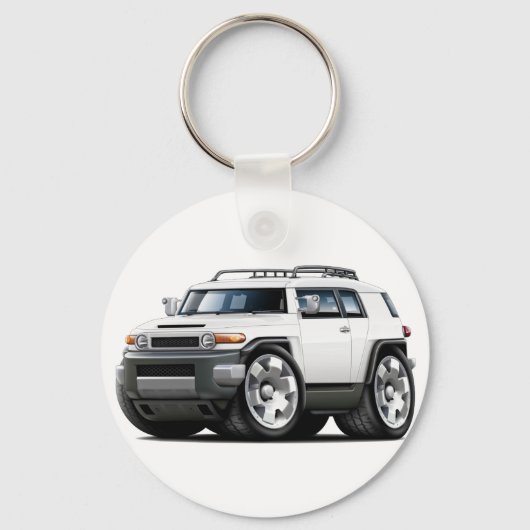 Fj Cruiser White Car Sleutelhanger (Voorkant)